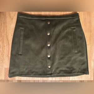 Green velvet skirt